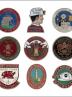 Greetings card of enamel badges from South Wales Area of the NUM.