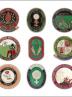 Greetings card of a collection of enamel badges of womens' groups from the coalfields.