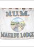 Greetings card of the front of the banner of Maerdy Lodge of the South wales Area of the NUM.