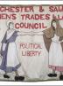 Postcard of the banner of the Manchester and salford Womens Trades and Labour Council.