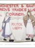 Poster of the banner of the Manchester and Salford Womens Trades and Labour Council.
