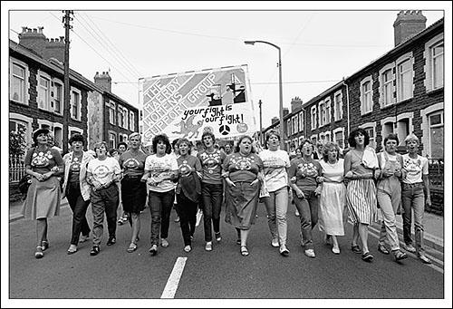 Greetings card of the Maerdy Women’s Support Group marching in Ferndale, The Rhondda on 27 August, 1984.