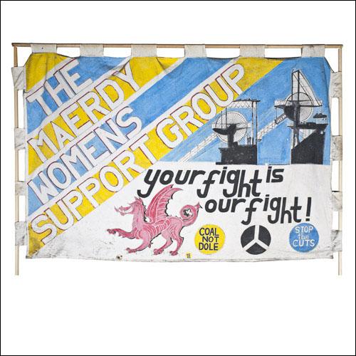 Greetings card of the banner of the Maerdy Womens Support Group.