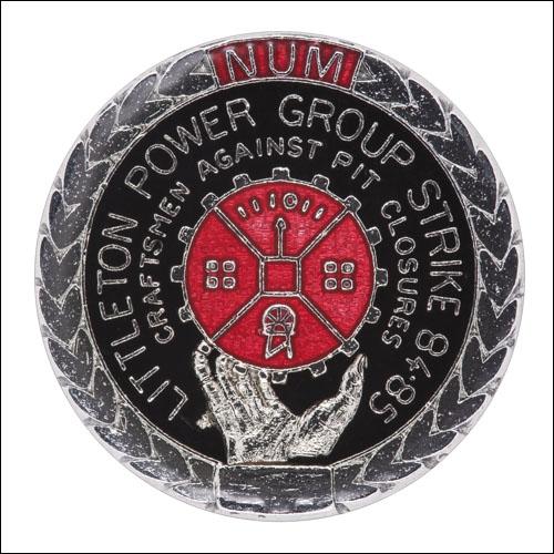Greetings card of the enamel badge of the Littleton Power Group Craftsmen.