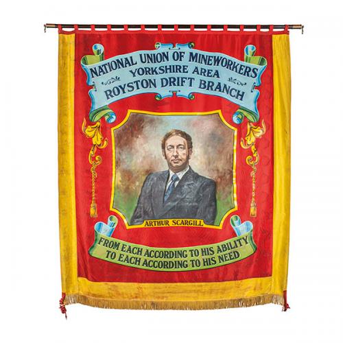 The front of the banner of Royston Drift Branch of the Yorkshire Area of the  NUM