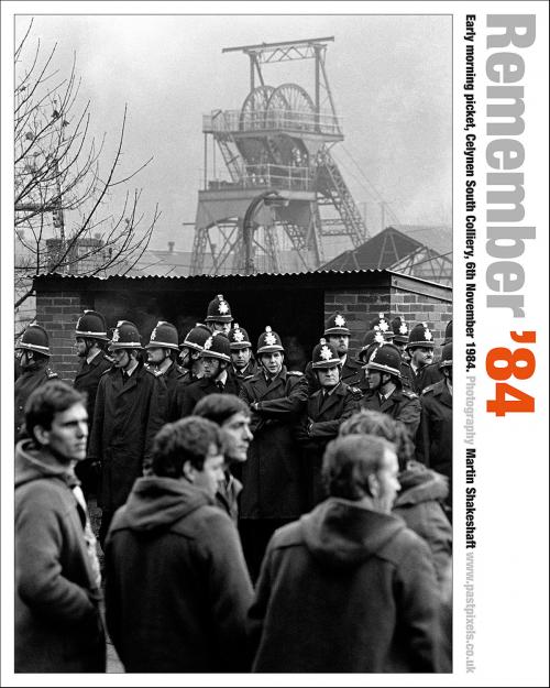 Poster of the early morning picket at Celynen South Colliery, South Wales, 6th November 1984.