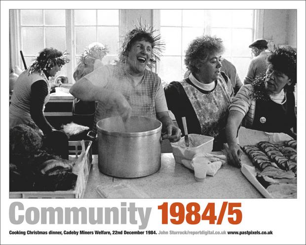 Poster of preparation of Christmas Lunch at Cadeby Miners Welfare on 22nd December 1984