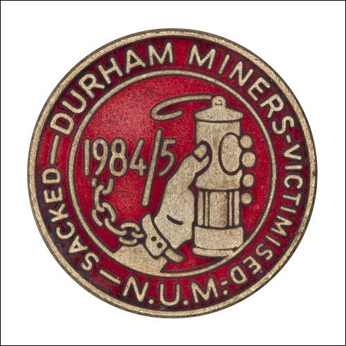 Greetings cards of the enamel badge for the victimised miners from Durham