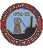 Greetings card of the enamel badge for those mebers of Eppleton Branch of the NUM who remained loyal during the 1984 to 1985 miners' strike.