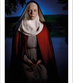 The front of the greetings card of Hild of Streoneshalh also known as Hilda of Whitby. 