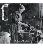 The front of the greetings card of a lone chainmaker.