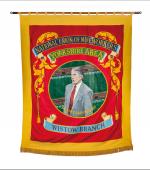 The front of the greetings card of the banner of Wistow Branch of the Yorkshire Area of the NUM.