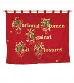 Greetings card of the banner of National Women Against Pit Closures.