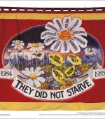 Poster of the back of the first banner of the Barnsley Miners Wives Action Group.