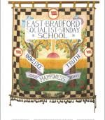 Poster of the front of the banner of the East Bradford Socialist Sunday School.